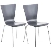 CLP Aaron Set van 2 Bezoekersstoelen grijs