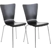 CLP Aaron Set van 2 Bezoekersstoelen zwart