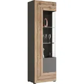 Hioshop Freno vitrinekast 1 deur grijs.