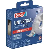 TESA Dubbelzijdige montagetape Universal Nano Power Transparant 30 mm (B) x 3 m (L) 5 kg