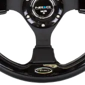 Nrg Reinforced Steering Wheel (320mm) Blk w/Gloss Black Trim