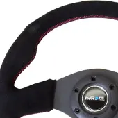 Nrg Reinforced Steering Wheel (320mm) Suede w/Red Stitch