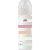 Chicco zuigfles Siliconen Well Being 250ml wit
