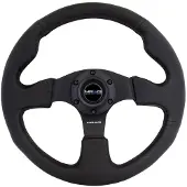 Nrg Reinforced Steering Wheel (320mm) Black Leather w/Black Stitching