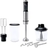 Zeegma Stabmixer 1500W, RVS, set van 7-in-1: mixer, mixstok, staafmixer, garde, en mengkom