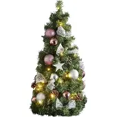 Star Trading LED-sparrenkegel Noel + zilver-/roze decoratie, groen, Kunststof, LED kerstverlichting
