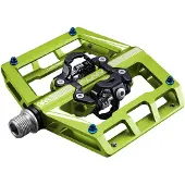 FUNN Paar Mamba GRS Double Side SPD Green Automatic pedalen met kooien