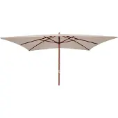 Mendler Parasol Florida, tuinparasol marktparasol, 3x4m polyester/hout 6kg ~ crème