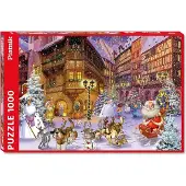 Piatnik puzzel kerst dorp 1000 stukjes - legpuzzel winter thema - meerkleurig