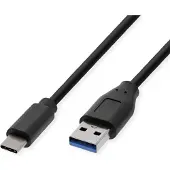 Roline recycled material 11.45.9010 USB 3.2 Gen 1 (USB 3.0) USB-kabel Kabel 0.5 m Zwart 1 stuk(s)