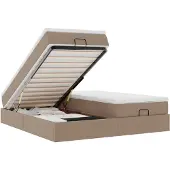 vidaXL Ottoman bed met matrassen 160x200cm kunstleer cappuccinokleurig