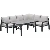 Garden Impressions Cameron lounge dining set 3-delig rechts - desert sand