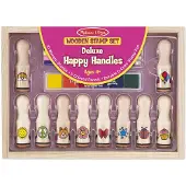 Melissa & Doug Luxe Houten stempelset met handige handvatten | Stempelset voor kinderen | Kunst en Ambacht | Geweldig Cadeau voor meisjes en jongens | Van 3 jaar