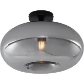 QAZQA Art Deco Plafondlamp Zwart met Smoke Glas 40cm - Busa
