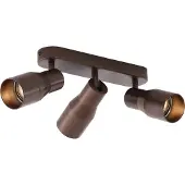 QAZQA Ronde plafondspot donker brons GU10 50mm 3-lichts - Stanley