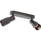 QAZQA Ronde plafondspot gunmetal GU10 50mm 2-lichts - Stanley
