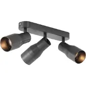 QAZQA Afgeronde plafondspot gunmetal GU10 50mm 3-lichts - Stanley