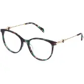 Blumarine Bril - - VBM879S - Glanzend groen bruin - Acetaat - Dames