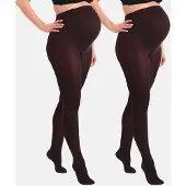 Mamsy - 2-Pack Opaque Zwangerschapspanty 60den - Wijn - XL