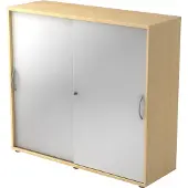 Hjh OFFICE PRO BETA 1753S - Esdoorn/Zilver Hoogte van de map | 3 OH Schuifwandkast Metalen handgreep