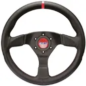Sparco Steering Wheel R383 Champion Black Leather / Red Stitching