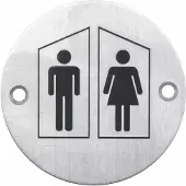 HDD pro Pictogram Man+Vrouw Rond Inox Plus