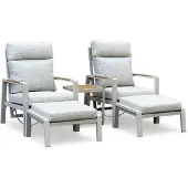 LUX outdoor living Manhattan lounge balkonset 2 personen | aluminium + polywood | beige | 5-delig
