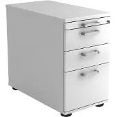 Hjh OFFICE PRO SIGNA SC40 CE - Rolcontainer Wit Hout met ophangsysteem Chrome metaal handgreep