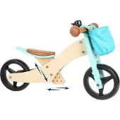 Small Foot - Houten Driewieler en Loopfiets 2in1 Turquoise