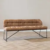 Livin24 Eetkamerbank Abel cognac microvezel 220 cm