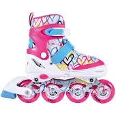 Möve Inline Skates - Love S 30-33 - wit roze - verstelbaar maat 30 tot 33