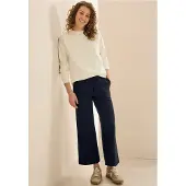 Cecil Dames Broek Wide Legs Bouclè - Blauw - XL