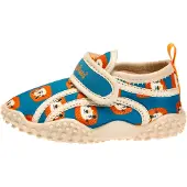 Playshoes Strand-/badschoen 'Dschungel' crème / petrol / oranje