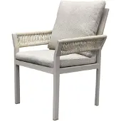 AVH-Collectie Saigon dining tuinstoel aluminium latte soft grey kussens