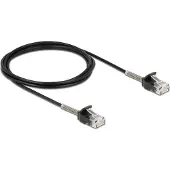 DeLOCK Cable RJ45 plug to RJ45 plug with bend protection Cat.6A 2 m black