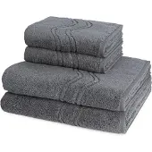 Ross Dames en Heren 2 X handdoek 2 X douchedoek - per set Cashmere feeling