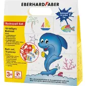 Eberhard Faber badkrijt - 16-delige set - met 5 sjablonen en spons - EF-524116