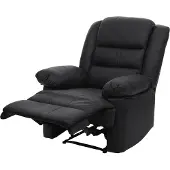 Mendler TV-fauteuil -G15, relaxfauteuil, leder + kunstleder 101x87x100cm ~ zwart