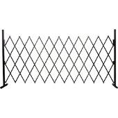MCW -B34, hondenhek, schaarhek, Veiligheidshek, uitschuifbaar, dierenbeschermingsrooster, bruin aluminium ~ hoogte 153cm, breedte 36-300cm