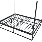 En.casa Hemelbed Kristianstad met bedbodem 160x200 cm zwart