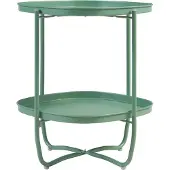 En.casa Tuintafel Sandefjord bijzettafel metaal 57,5x46x46cm groen []