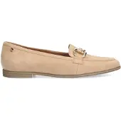No Stress Beige suède loafers met gouden chain | Maat 36