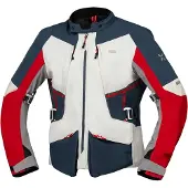 IXS Tourster-STX 1.0 Waterdichte Grijs Blauw Rood Textiele Motorjas Maat S