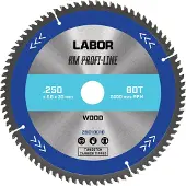 Labor HM cirkelzaagblad hout 250x30x2,8mm 80T