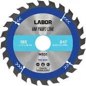 Labor HM cirkelzaagblad hout 165x30x2,2mm 24T