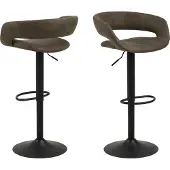 Actona Grace barkruk staal/stof 2 stuks