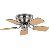 CasaFan FLAT 75-III BN-NB/BU Flügel Nussbaum/Buche Plafondventilator 61 W (Ø x h) 79 cm x 164 mm Chroom (geborsteld) Omkeerbare bladen, Met wintermodus