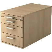 Hjh OFFICE PRO SIGNA TC30 CE - Rolcontainer Hout Eiken met 3 lades Chrome metaal handgreep