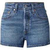 Levi's Jeans '501 Original Short' blauw denim / bruin / bloedrood / wit