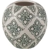 J-Line Vaas kousa bal porselein blauw/wit